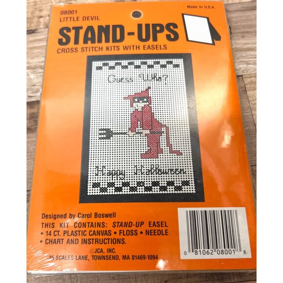 Little Devil Stand-Ups Cross Stitch Kit W/ Easel By JCA Inc. Sealed - Picture 1 of 2